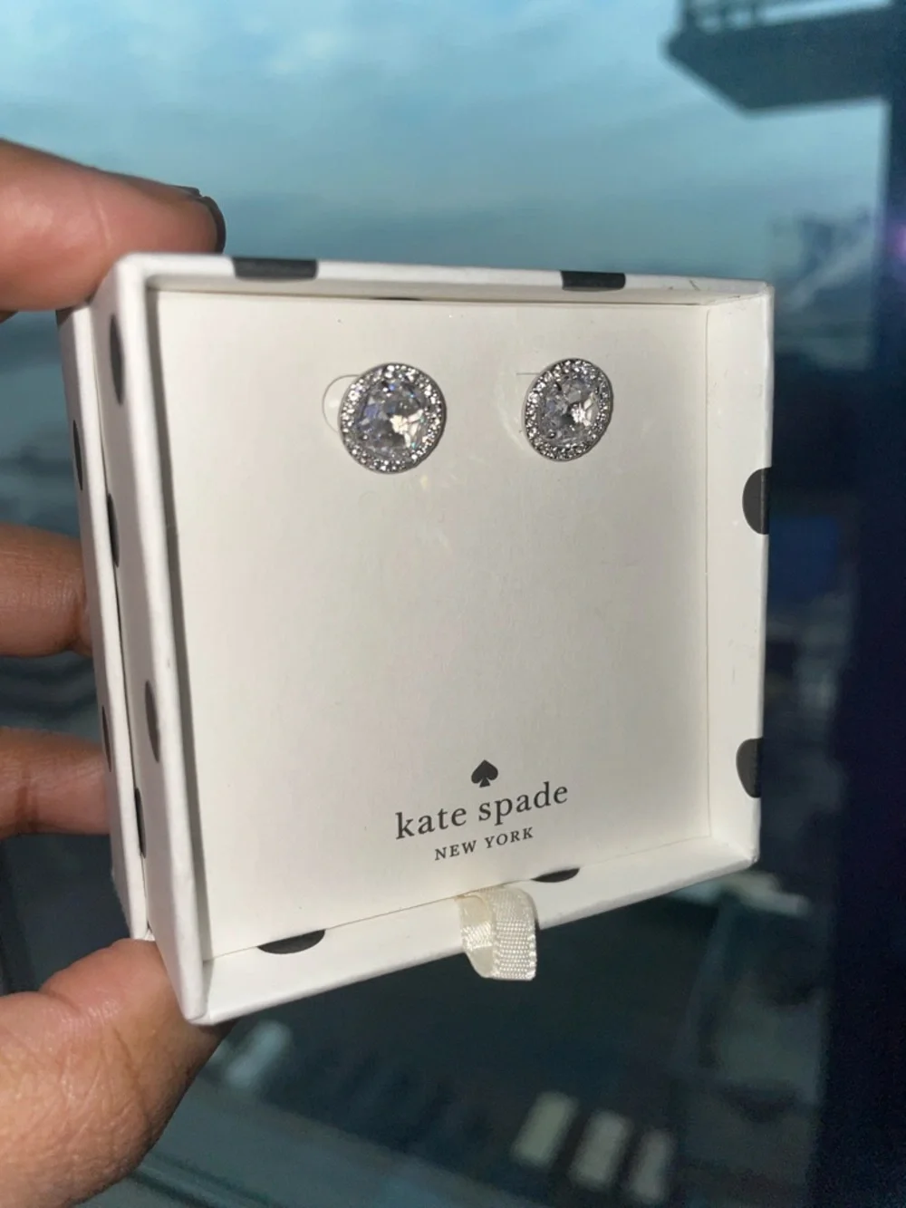 Kate Spade Clear Crystal Halo Stud Earrings - Picture 4 of 7